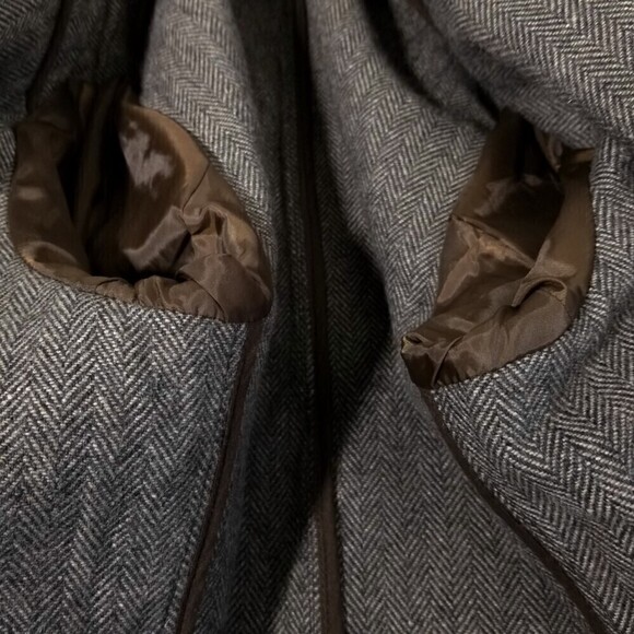 Joseph Abboud Nubuck Leather Ribbed Moto Biker Jacket Dark Brown Minimal Large - Picture 7 of 8